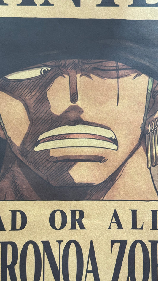 (Mirai Outlet) Poster One Piece - Zoro (New) Wanted