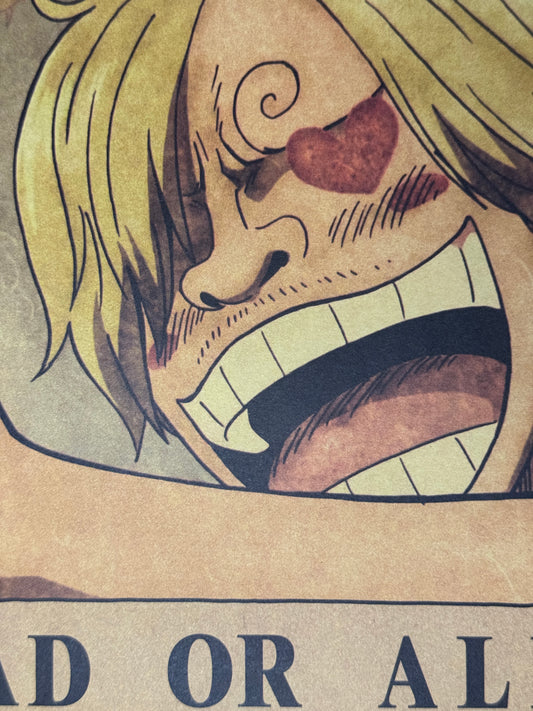 (Mirai Outlet) Poster One Piece - Vinsmoke Sanji (new) | Wanted