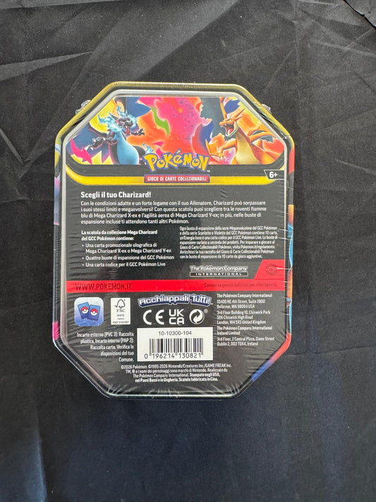 Pokémon – Mega Charizard X ex – Tin da Collezione (ITA) 🔥⚫🐉